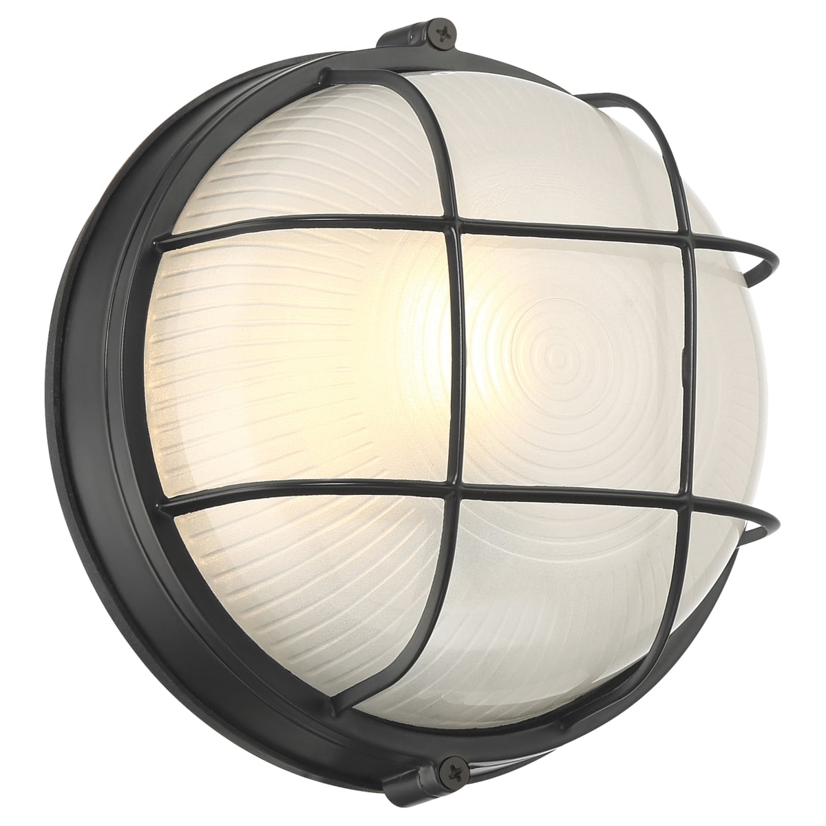 20194MG-BL-FST Nauticus Round Dual Mount 1 Light Outdoor Bulkhead Wall Light - Black