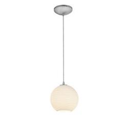 Picture of Access Lighting 985ST-WHTLN 8 in. Japanese Glass Lantern Ceiling Light with White Lined