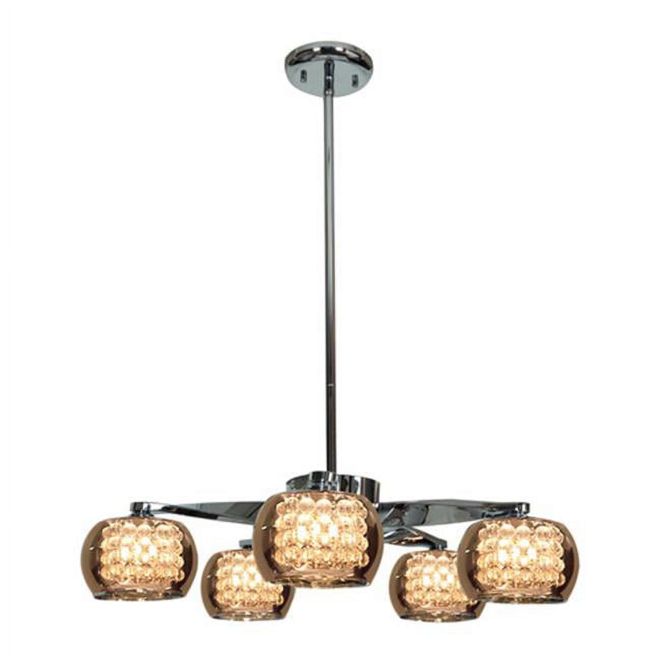 Picture of Access Lighting 52120-CH-MIR 23 in. Glam 5 Light Chrome Chandelier Ceiling Light