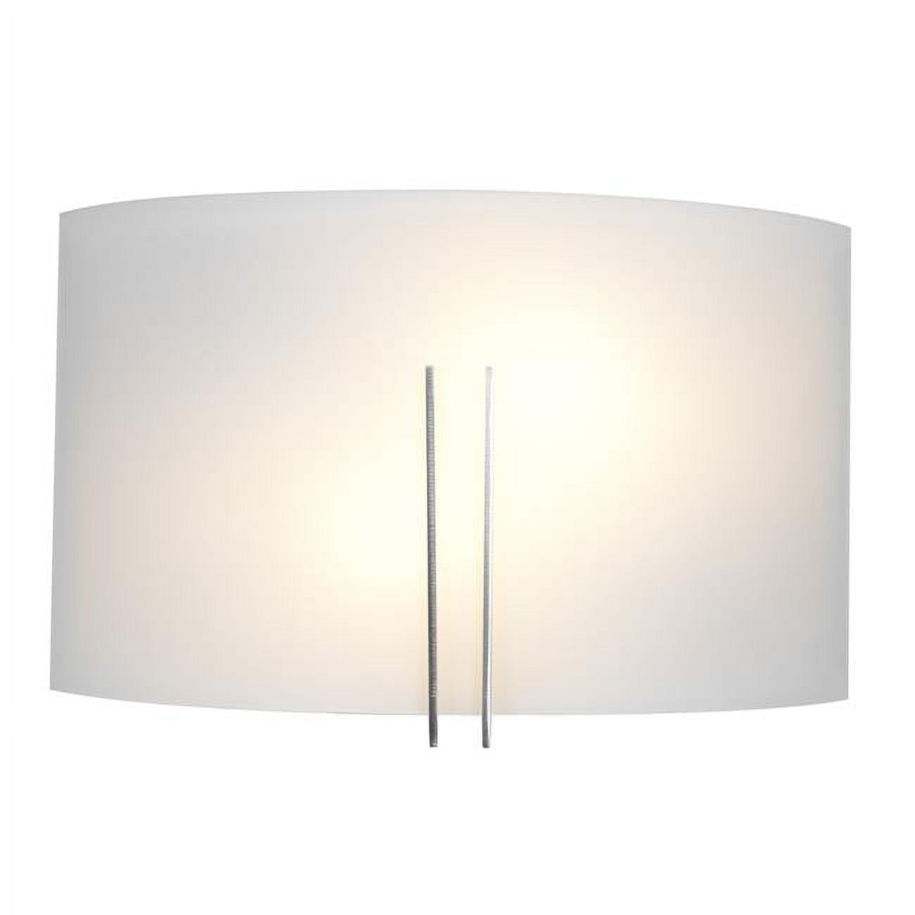 Picture of Access Lighting 20447-BS-WHT Prong Two Light Vanity with White Glass Shade&#44; Brushed Steel Finish
