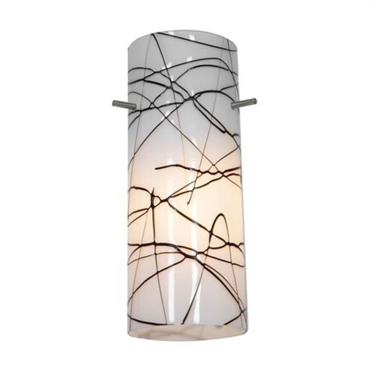 Cylinder Pendant Glass Shade, Black & White Glass Finish