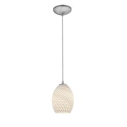 28023-1C-BS-WHTFB Brandy FireBird Brushed Steel Pendant Ceiling Light in White Firebird, Incandescent - Cord -  Access Lighting, 28023-1C-BS/WHTFB