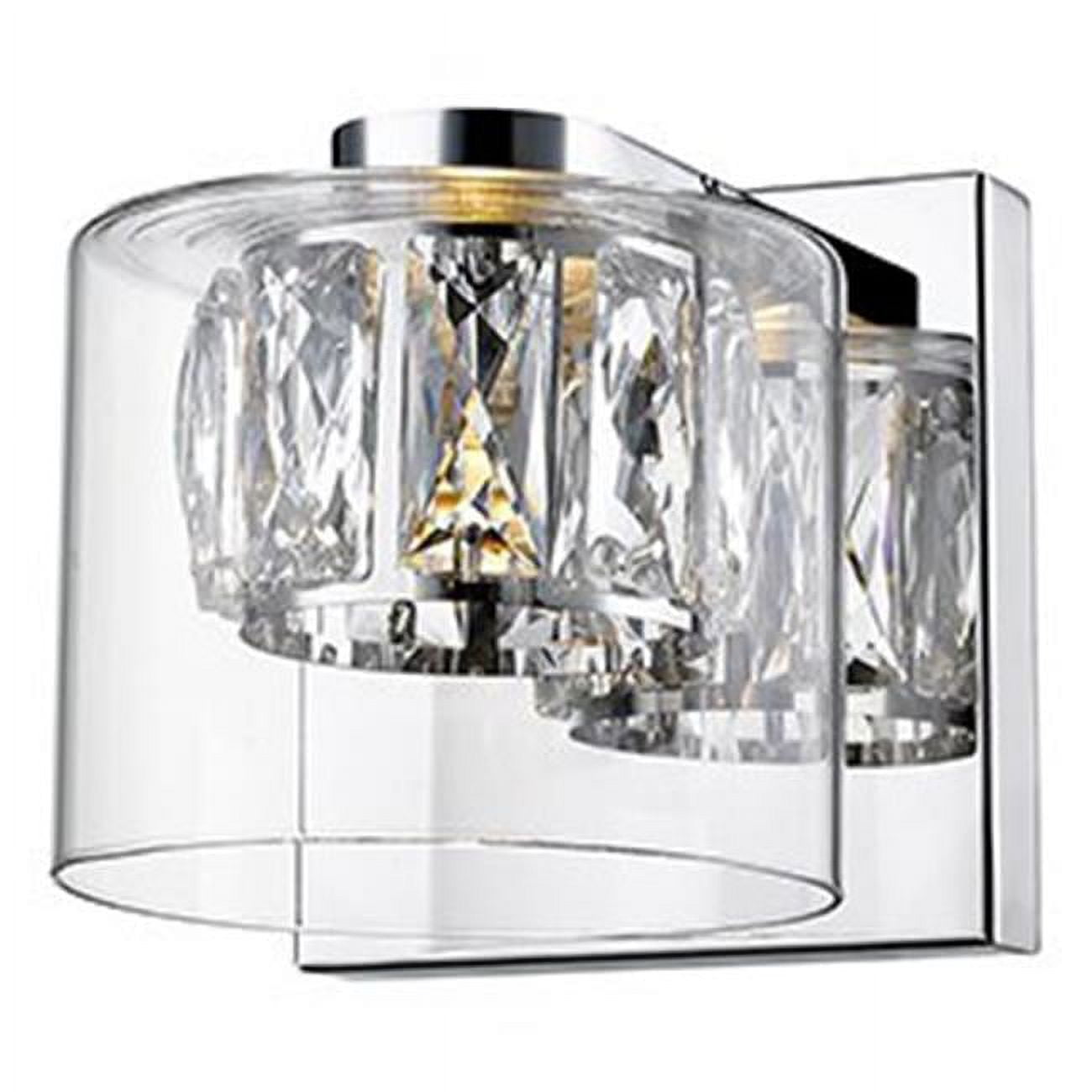 Picture of Access lighting 62555LEDD-MSS-CCLCLR 4.75 x 4.75 x 5.75 in. Private Collection 1-Light Crystal with Clear Glass Vanity&#44; Mirrored Stainless Steel