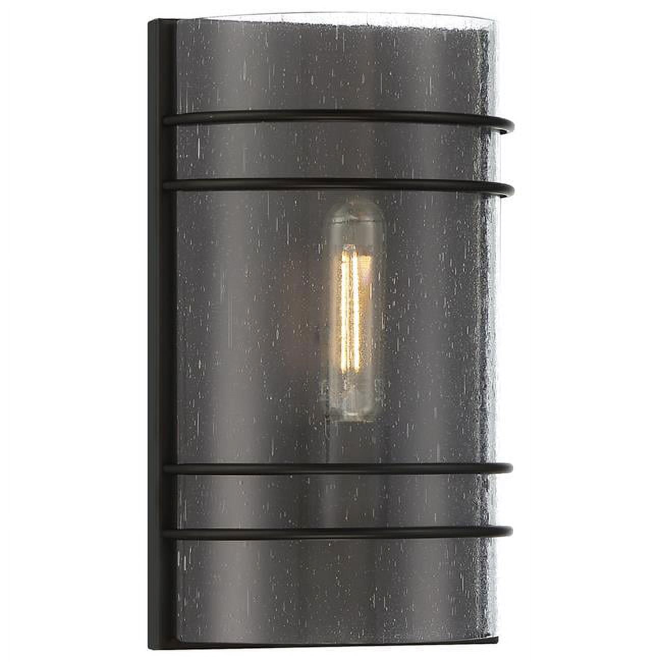 Picture of Access Lighting 20416LEDDLP-MBL-SDG 8 in. Artemis Matte Black ADA Wall Sconce LED Wall Light in Seeded&#44; Seeded Glass