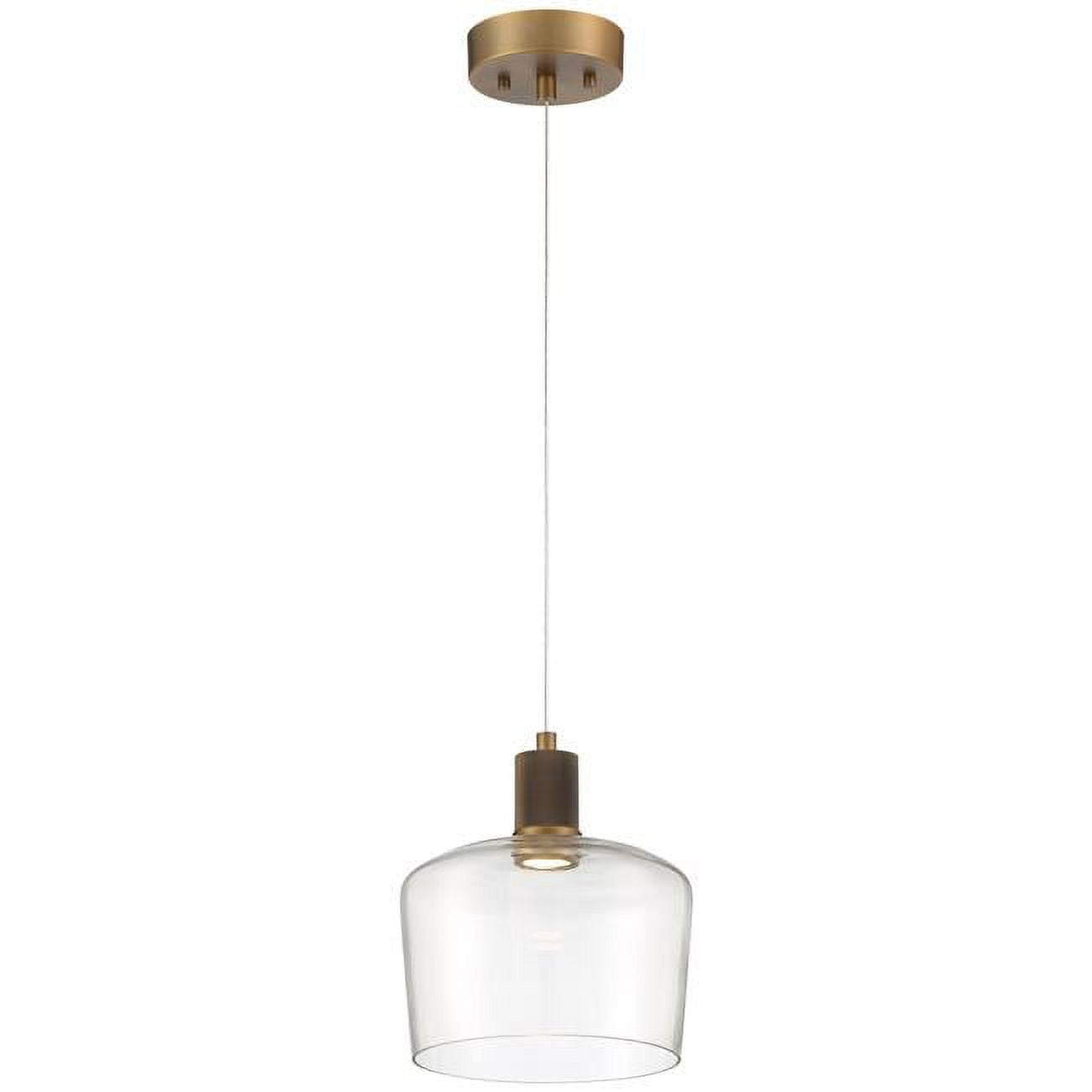 63141LEDD-ABB-CLR 8 in. Pt Nine 1 Light LED Pendant Ceiling Light, Clear - Chardonnay - Antique Brushed Brass