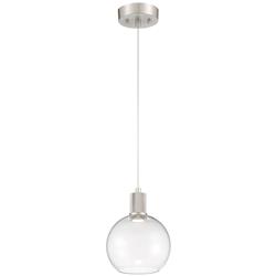63142LEDD-BS-CLR 8 in. Port Nine 1 Light LED Pendant Ceiling Light, Clear - Burgundy - Brushed Steel -  Access Lighting, 63142LEDD-BS/CLR