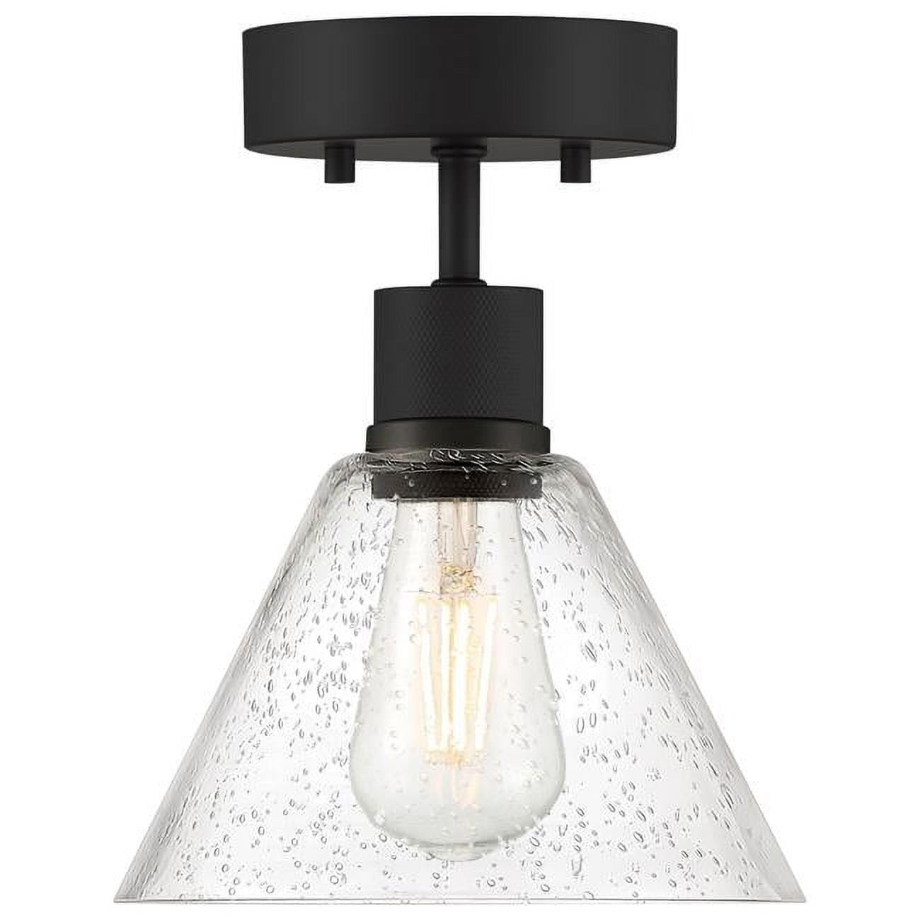 63146LEDDLP-MBL-SDG 8 in. 9W Pt Nine Martini LED Semi-Flush Mount, Matte Black