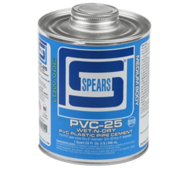 054211034491 PVC Wet-N-Dry Medium Body Glue - Multi-Purpose Pipe Adhesive, Blue - 0.25 Pint