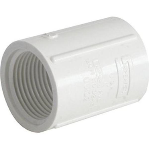 430-007 0.75 in. FPT PVC Coupling, White