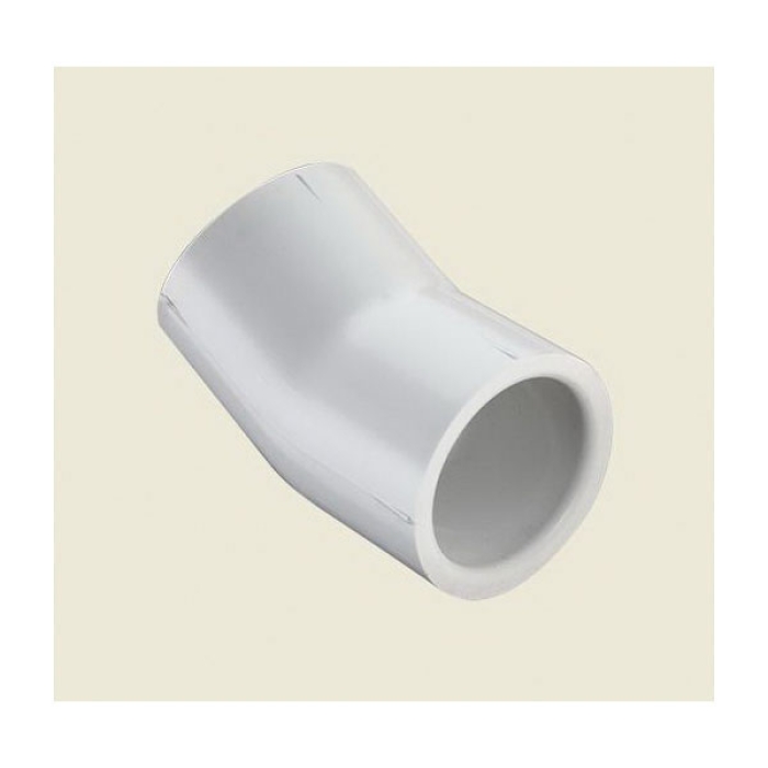 416-010 1 in. PVC 22.5 deg Elbow - Schedule 40 Pipe Fitting Connector for Plumbing Systems, White