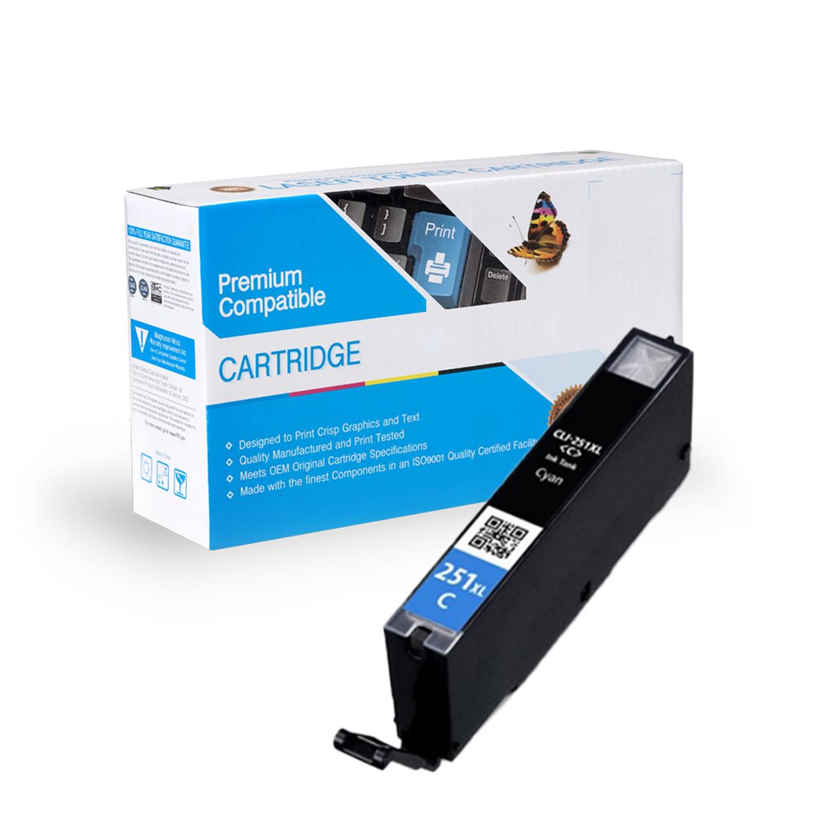 Picture of Canon Compatible CLI-251XL C Inkjet Cartridges Cyan - PIXMA iP7220 - PIXMA iP7250 - Page Yield 660