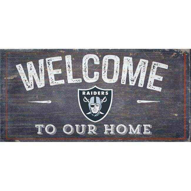 Oakland Raiders Welcome Distressed 6 x 12