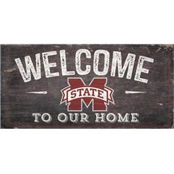 Miss State Welcome Distressed 6 x 12