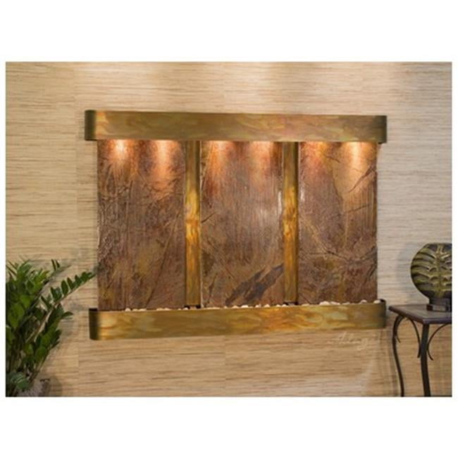 Olympus Falls-Round-Rustic Copper-Brown Marble Wall Fountain