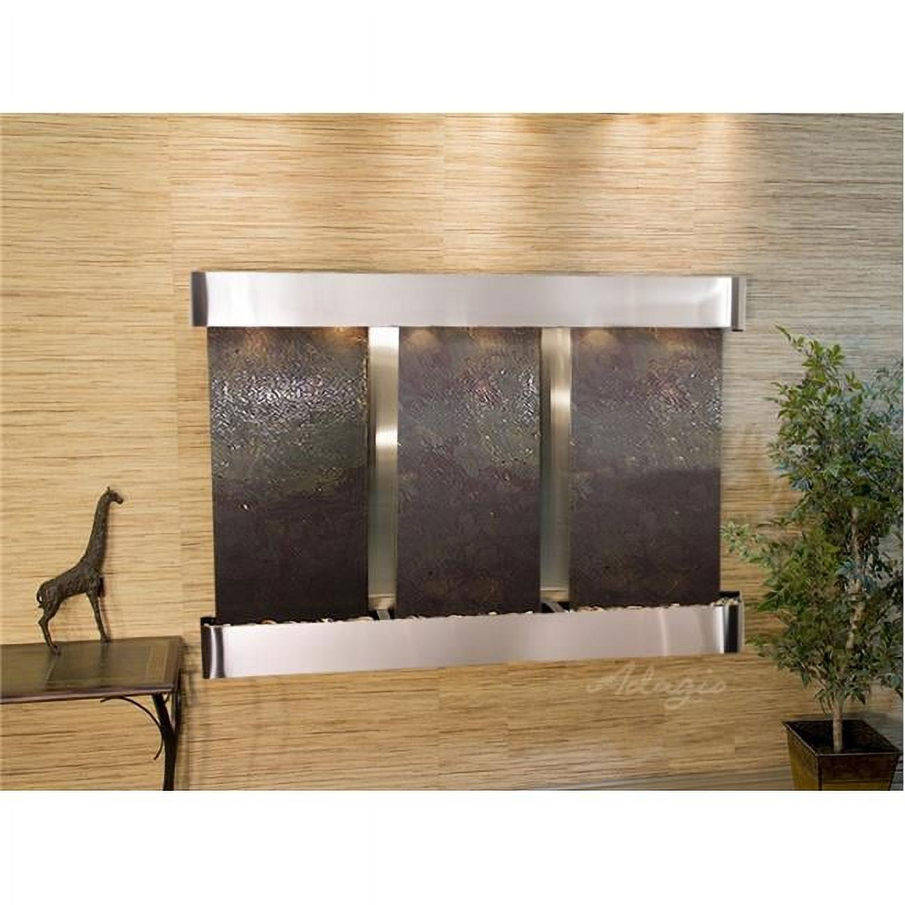 Olympus Falls-Round-Stainless Steel-Multi-Color Featherstone Wall Fountain