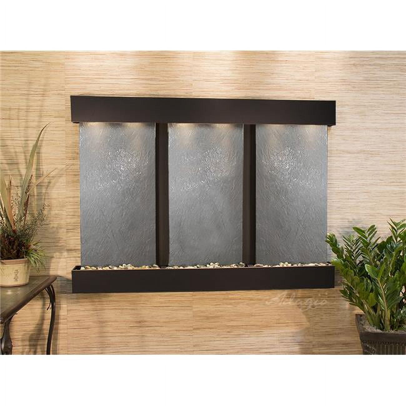 Olympus Falls-Square-Blackened Copper-Black Featherstone Wall Fountain