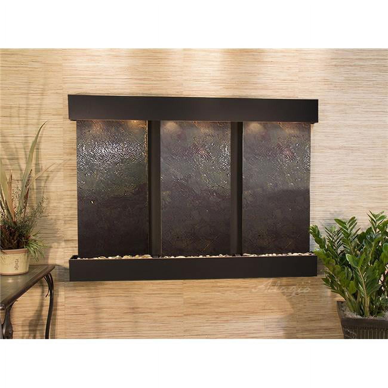 Olympus Falls-Square-Blackened Copper-Multi-Color Featherstone Wall Fountain