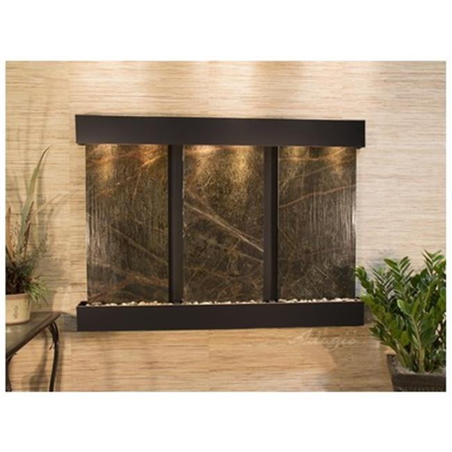 Olympus Falls-Square-Blackened Copper-Green Marble Wall Fountain