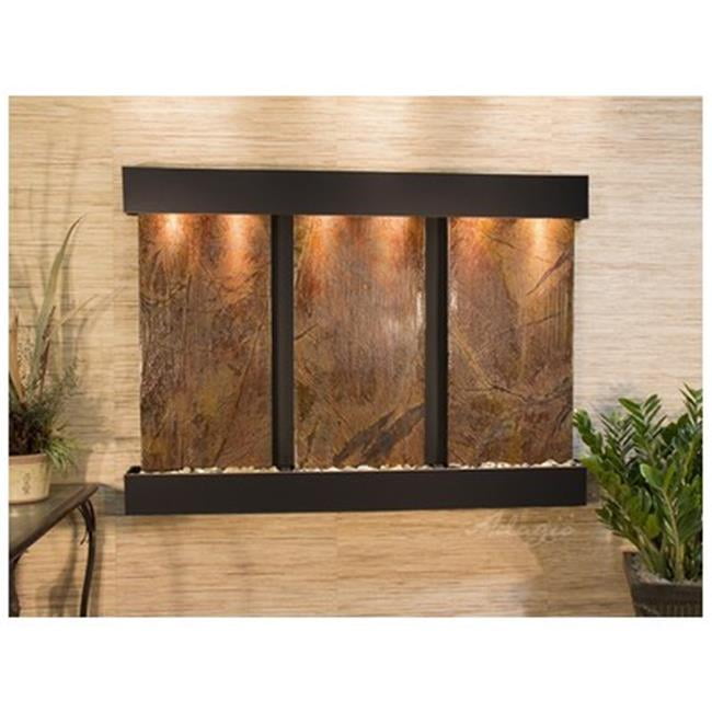 Olympus Falls-Square-Blackened Copper-Brown Marble Wall Fountain