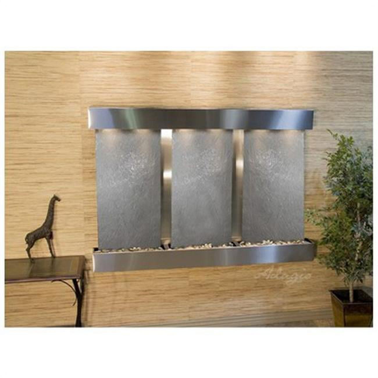 Olympus Falls-Square-Stainless Steel-Black Featherstone Wall Fountain