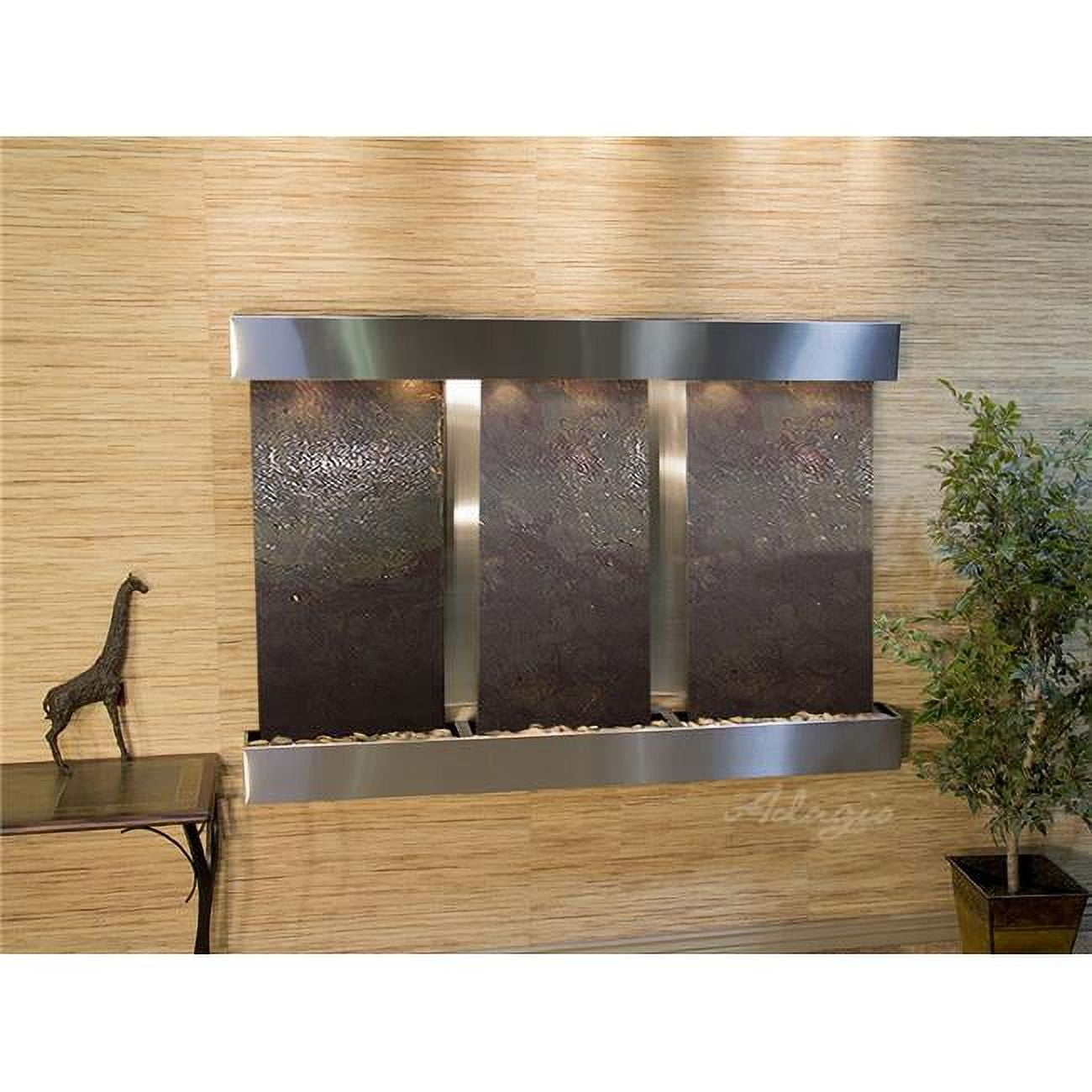 Olympus Falls-Square-Stainless Steel-Multi-Color Featherstone Wall Fountain