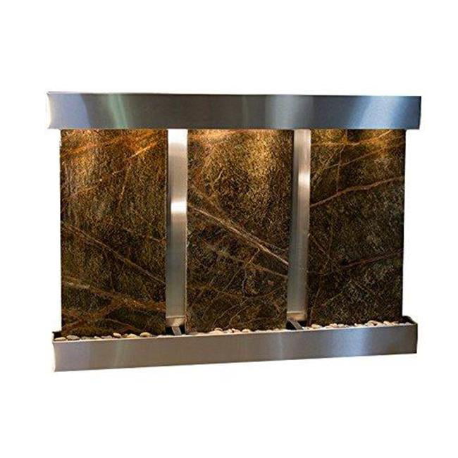 Olympus Falls-Square-Stainless Steel-Green Marble Wall Fountain