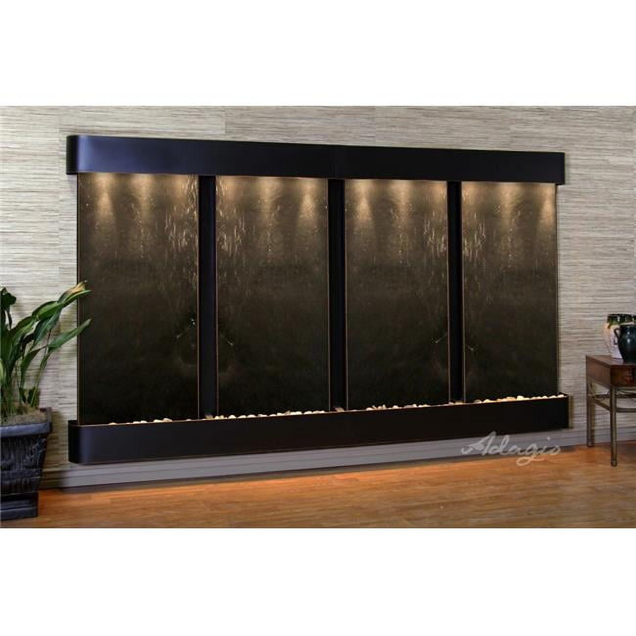 Regal Falls Round Blackened Copper Black Featherstone Wall Fountain