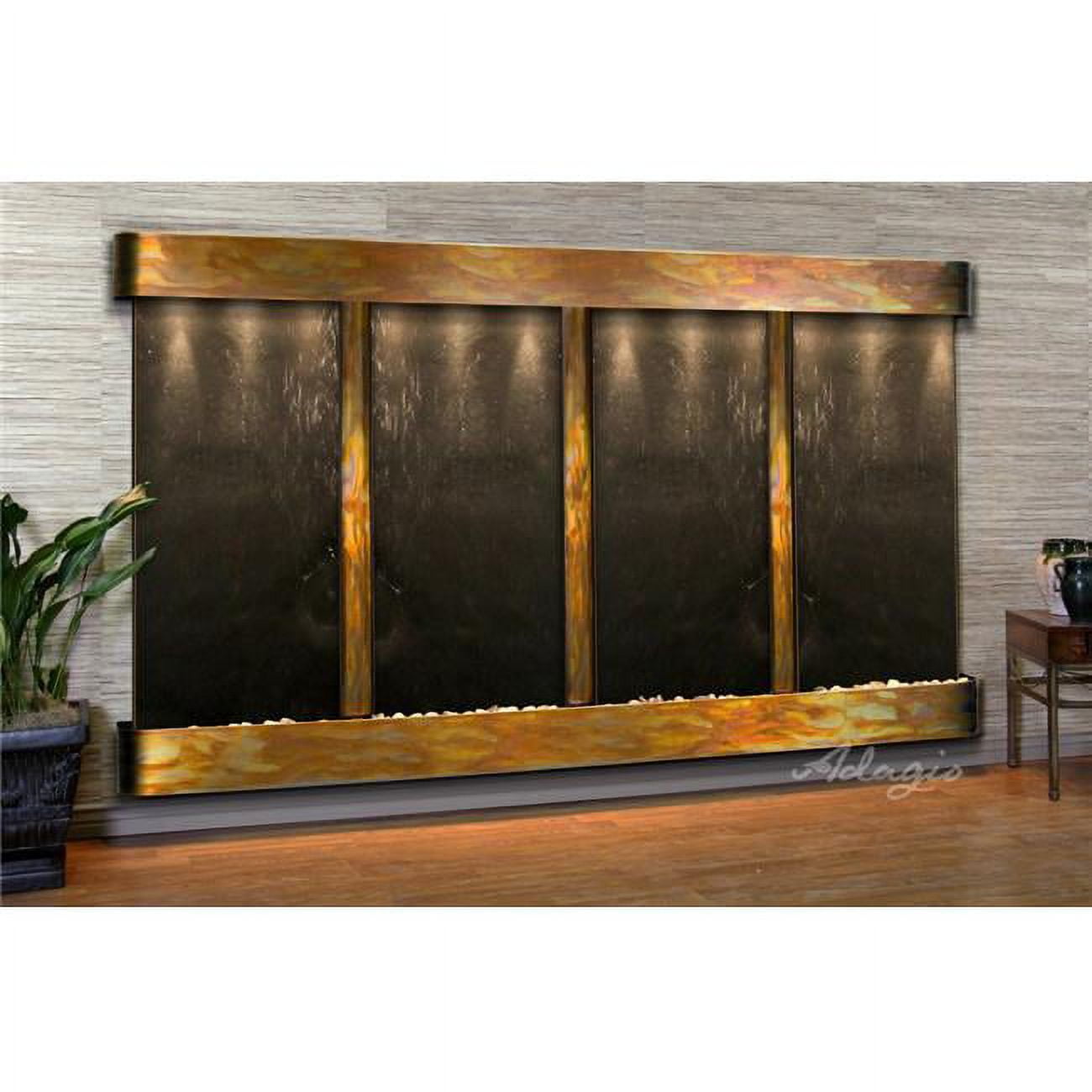 Regal Falls Round Rustic Copper Black Featherstone Wall Fountain