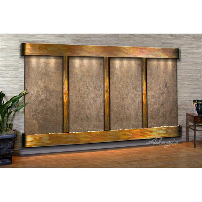 Regal Falls Round Rustic Copper Green Featherstone Wall Fountain