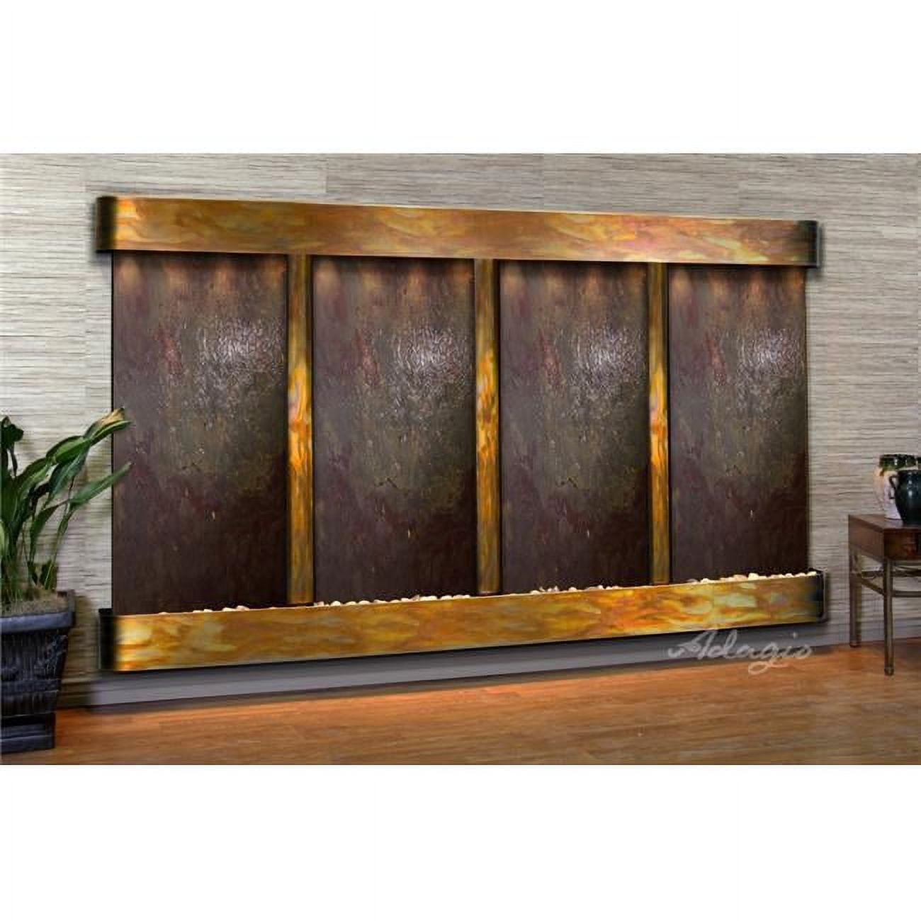 Regal Falls Round Rustic Copper Multi-Color Featherstone Wall Fountain