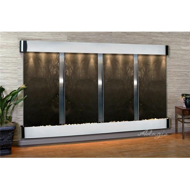 Regal Falls Round Stainless Steel Black Featherstone Wall Fountain