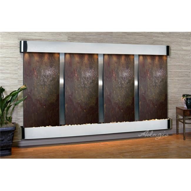 Regal Falls Round Stainless Steel Multi-Color Featherstone Wall Fountain