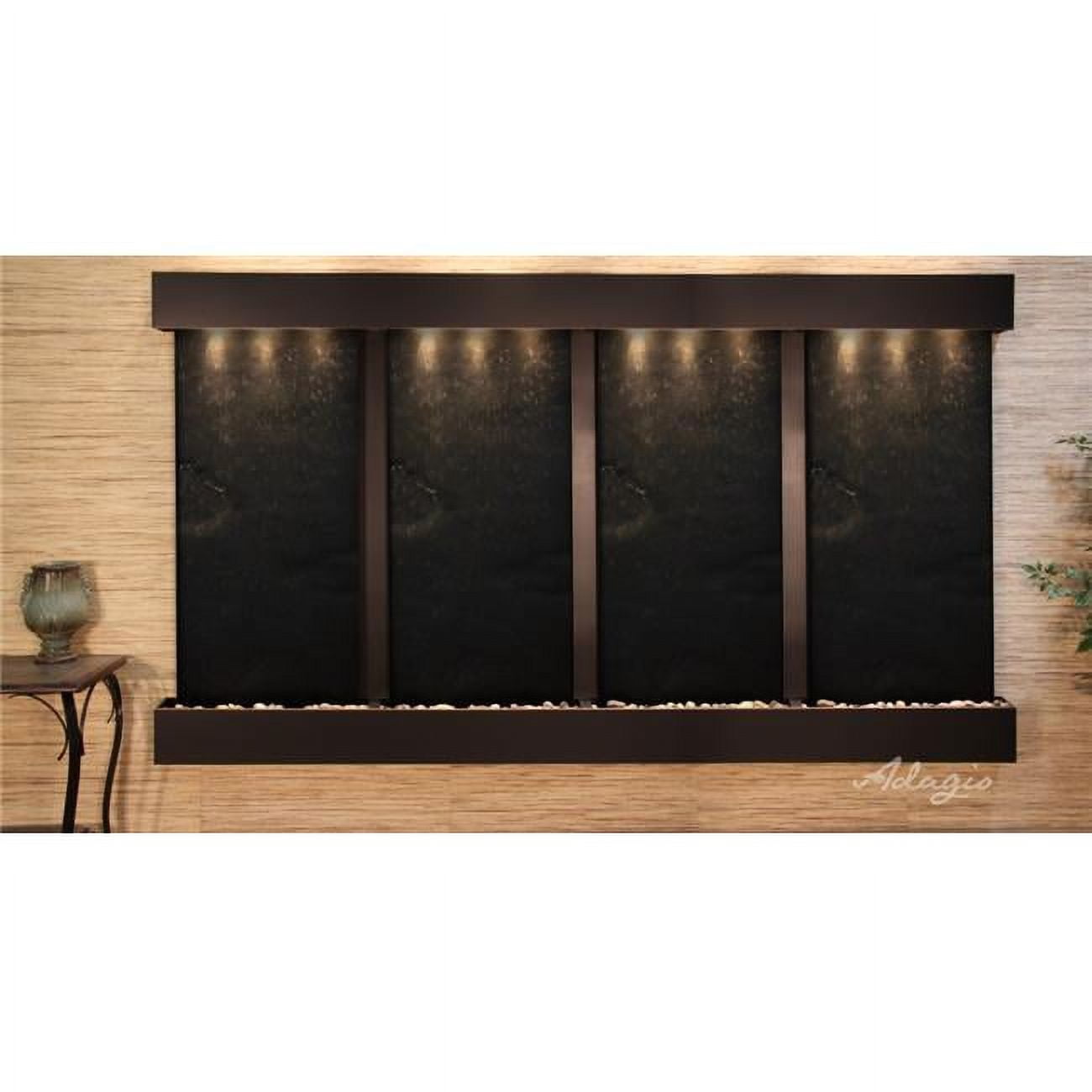 Regal Falls Square Blackened Copper Black Featherstone Wall Fountain
