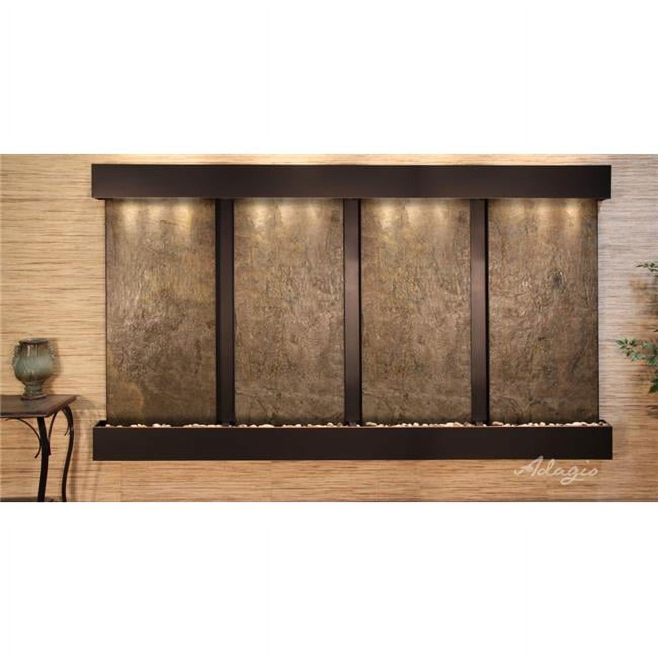 Regal Falls Square Blackened Copper Green Featherstone Wall Fountain