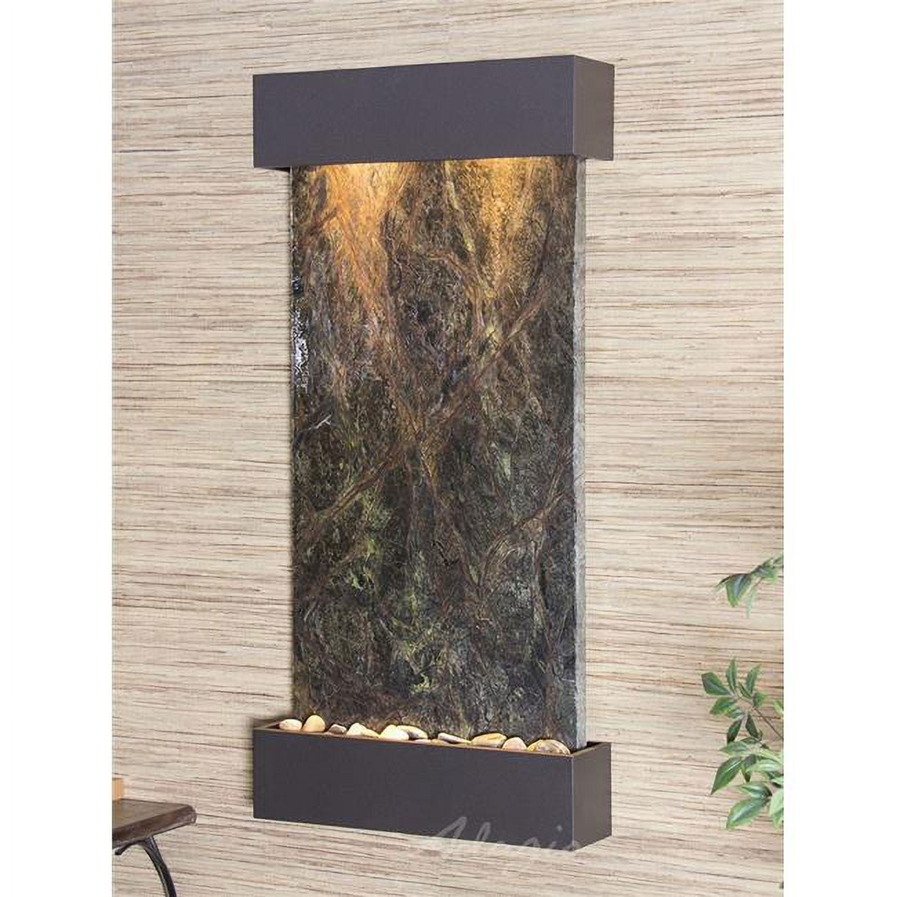 Whispering Creek Antique Bronze Green Marble Wall Fountain
