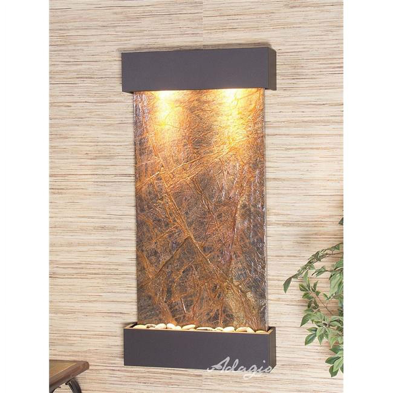 Whispering Creek Antique Bronze Brown Marble Wall Fountain
