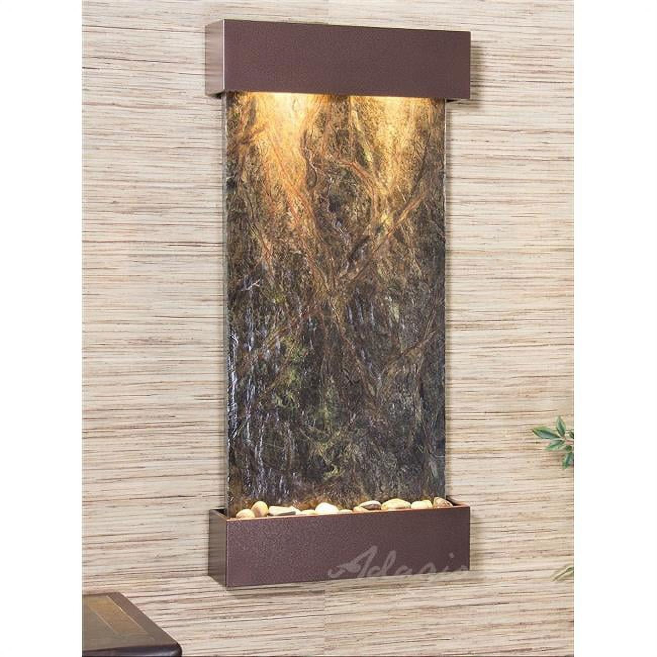 Whispering Creek Copper Vein Green Marble Wall Fountain