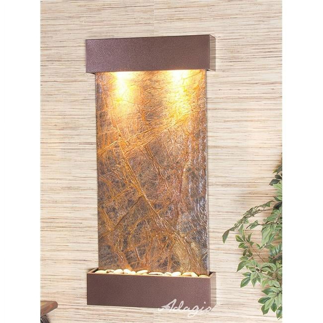 Whispering Creek Copper Vein Brown Marble Wall Fountain