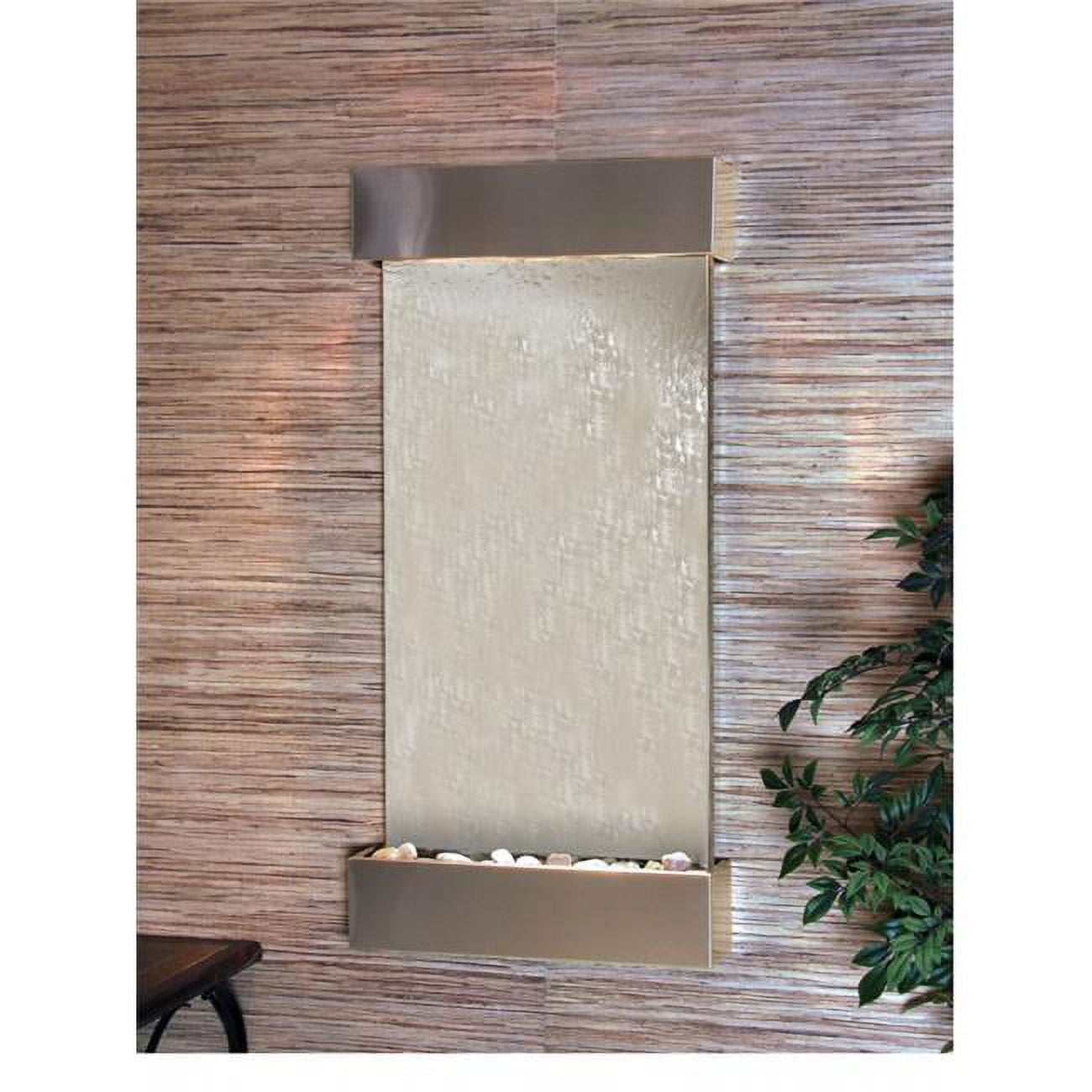 Whispering Creek Stainless Steel Silver Mirror Wall Fountain