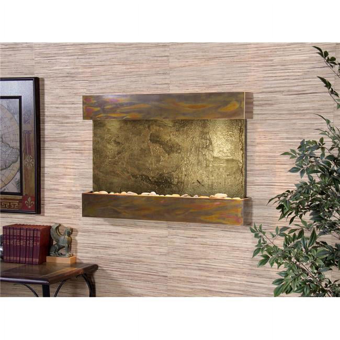 RCS1002 Reflection Creek Rustic Copper Green Natural Slate Wall Fountain
