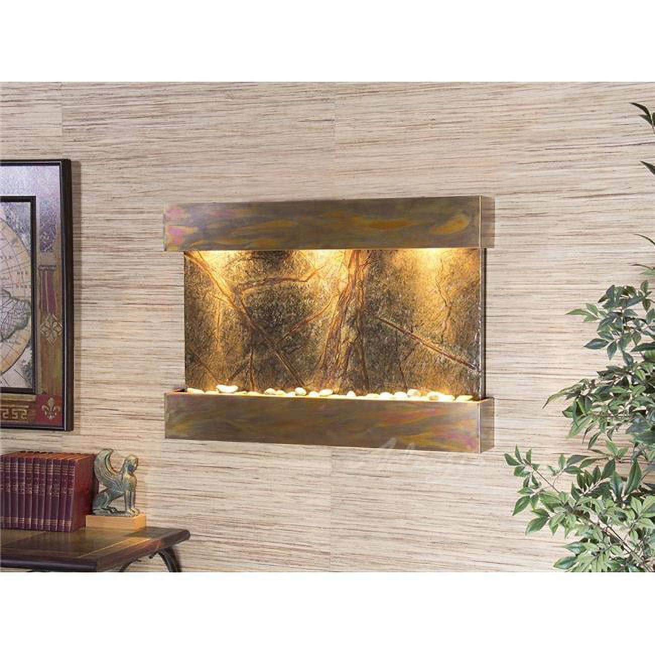 RCS1005 Reflection Creek Rustic Copper Green-Marble Wall Fountain