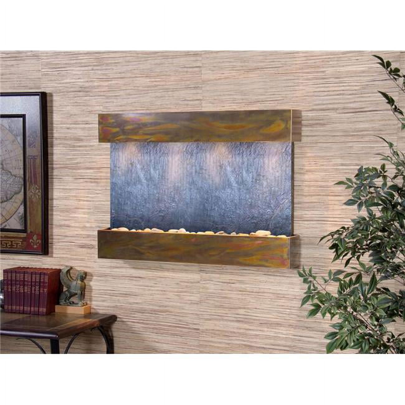 Reflection Creek Rustic Copper Black Featherstone Wall Fountain - Black