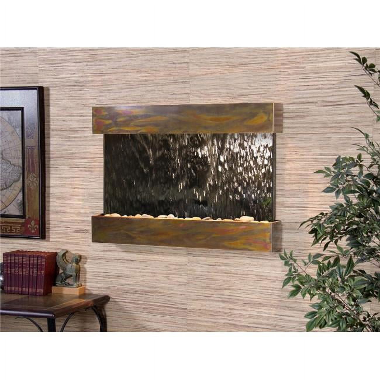 RCS1040 Reflection Creek Rustic Copper Silver Mirror Wall Fountain