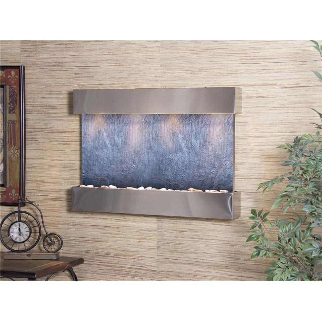 RCS2011 Reflection Creek Stainless Steel Black Featherstone Wall Fountain