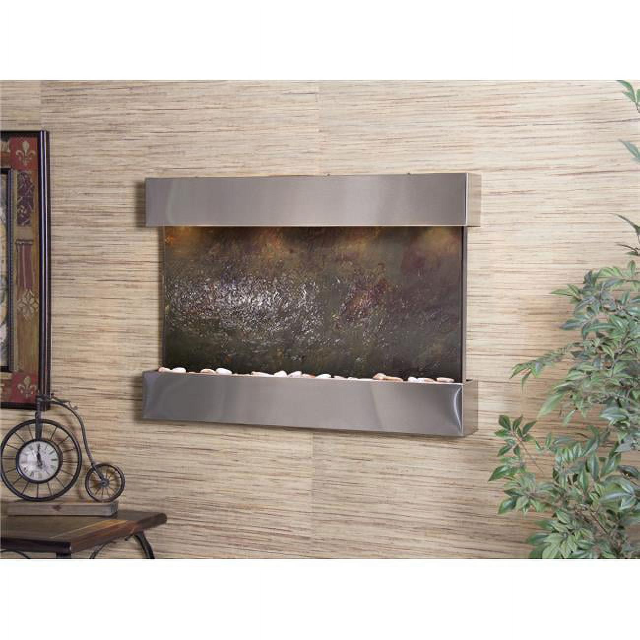 Reflection Creek Stainless Steel Multicolor Featherstone Wall Fountain