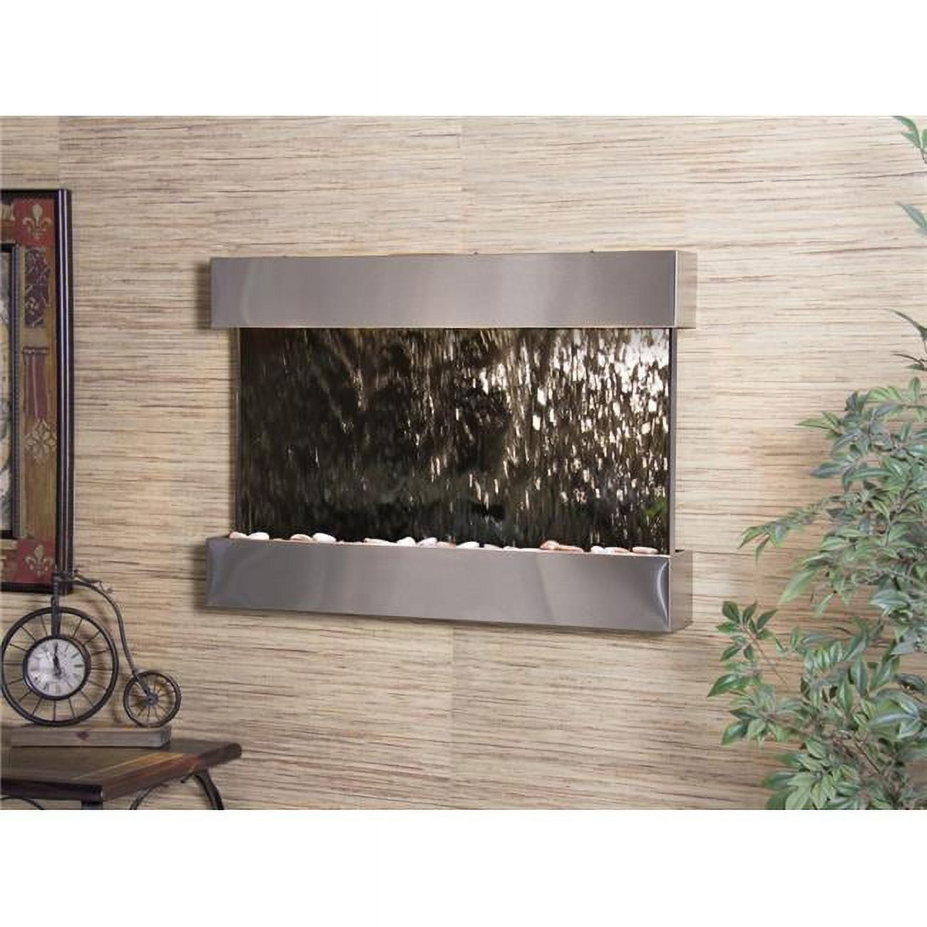 Reflection Creek Stainless Steel Silver Mirror Wall Fountain