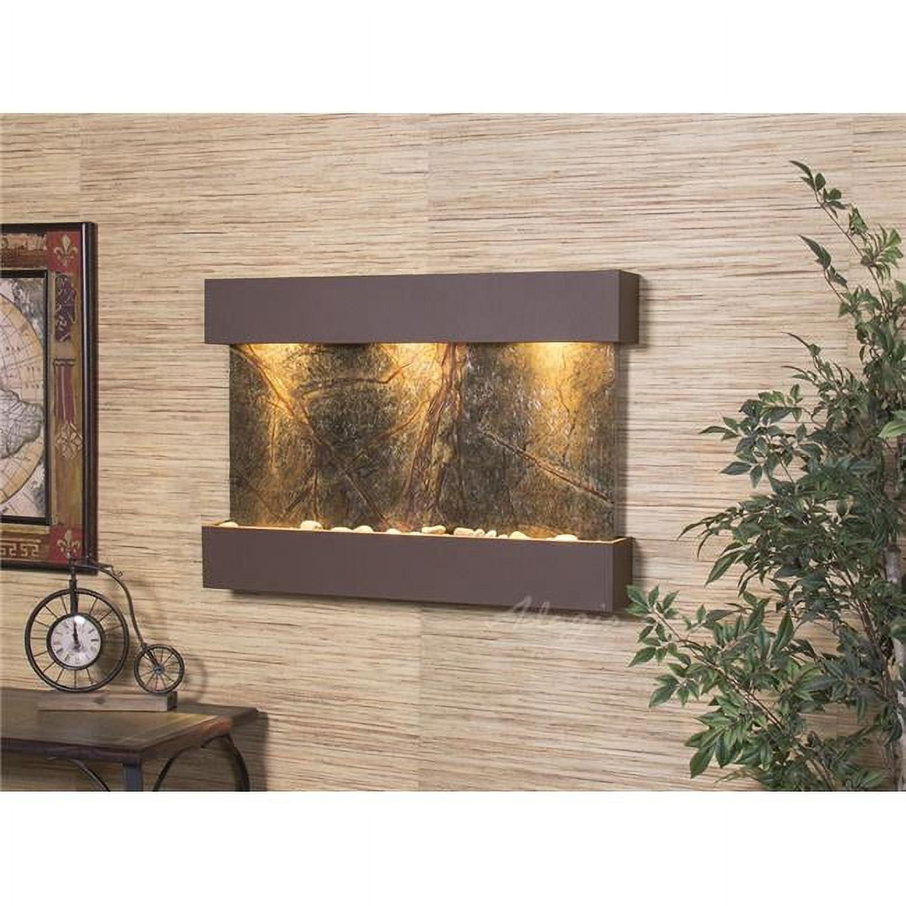 Reflection Creek Woodland Brown-Green-Marble Wall Fountain
