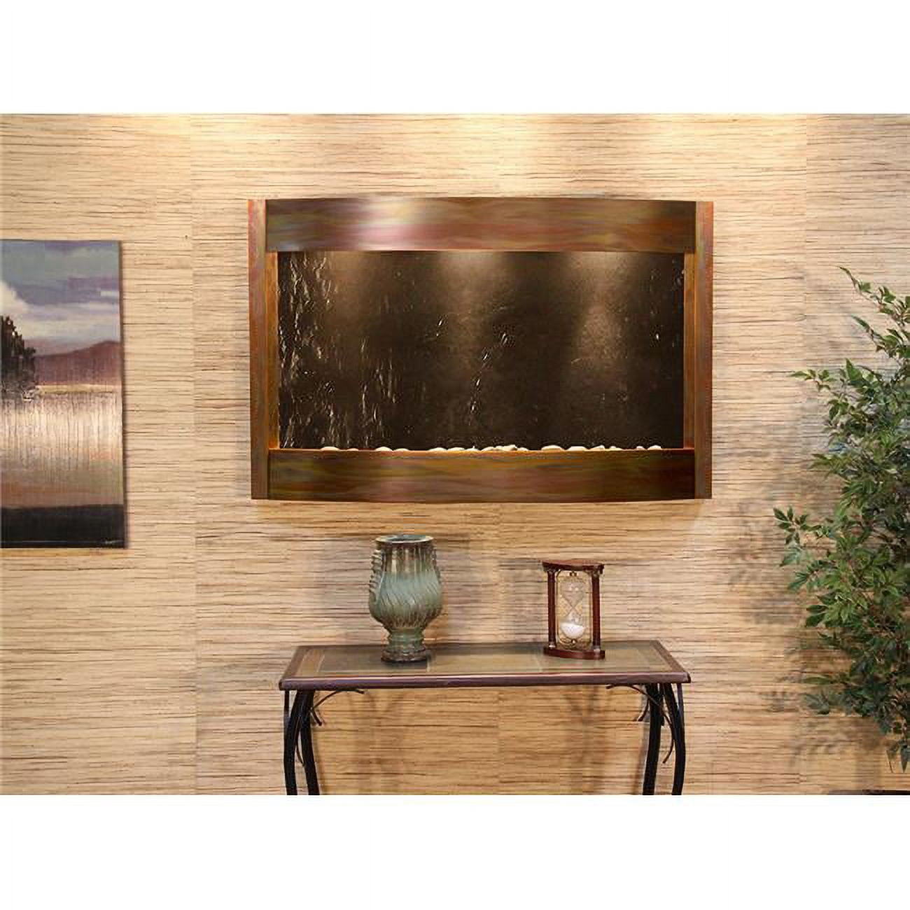 Calming Waters Rustic Copper Black Featherstone Wall Fountain