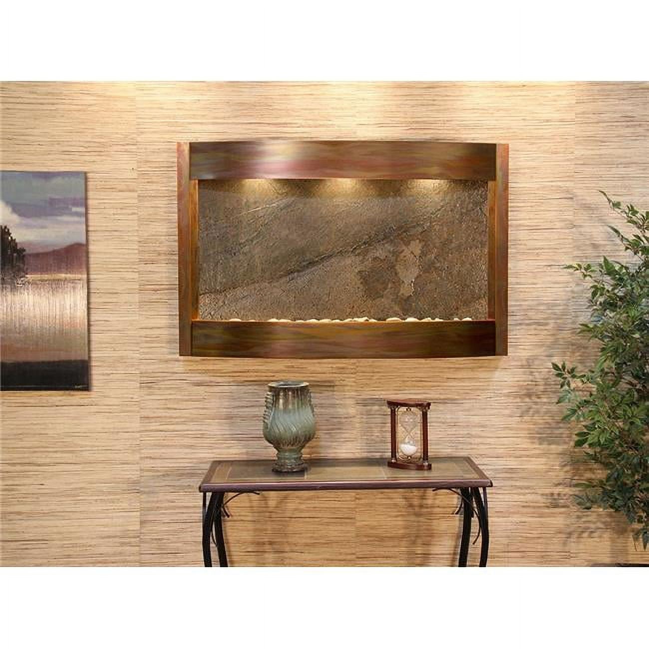Calming Waters Rustic Copper Green Featherstone Wall Fountain