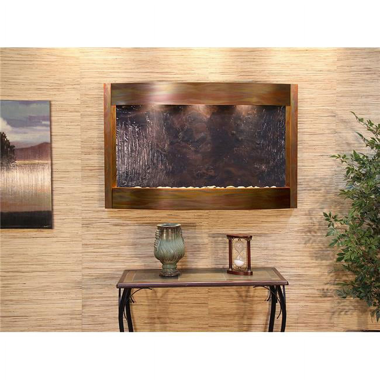 Calming Waters Rustic Copper Multicolor Featherstone Wall Fountain